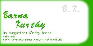 barna kurthy business card